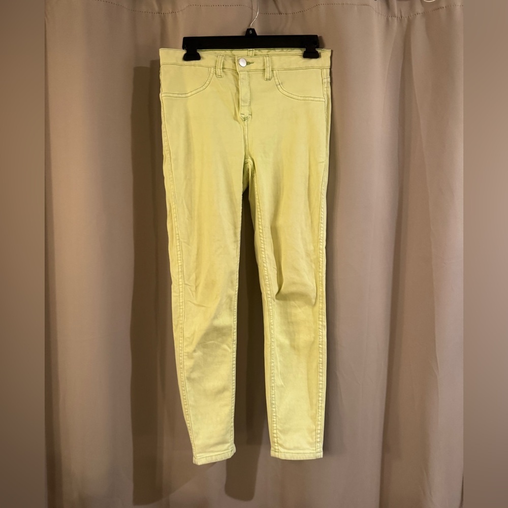 Lime Green/Yellow Patterned Reverse-Able Pants - image 2